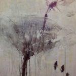 Lettet Blomst, akryl og tusch på lærred 120 x 90, 5.900kr